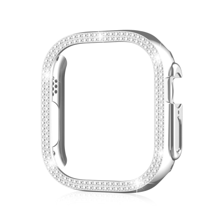 For Apple Watch Ultra 2 / Ultra 49mm Double Row Diamond Hollow PC Watch Case(Silver) - Watch Cases by PMC Jewellery | Online Shopping South Africa | PMC Jewellery | Buy Now Pay Later Mobicred