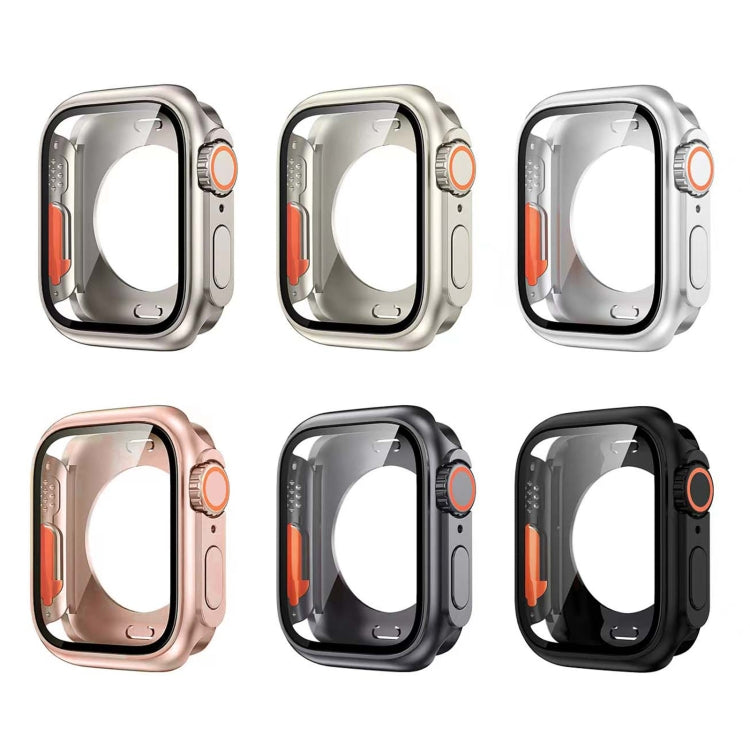 For Apple Watch Series 9 / 8 / 7 41mm Change to Ultra 49mm All-Inclusive Film Hybrid PC Watch Case(Silver) - Watch Cases by PMC Jewellery | Online Shopping South Africa | PMC Jewellery | Buy Now Pay Later Mobicred