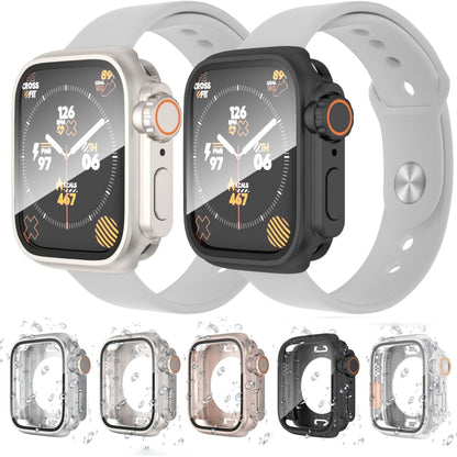 For Apple Watch Series 9 / 8 / 7 45mm Change to Ultra 49mm Waterproof All-Inclusive Film Hybrid PC Watch Case(Black) - Watch Cases by PMC Jewellery | Online Shopping South Africa | PMC Jewellery | Buy Now Pay Later Mobicred