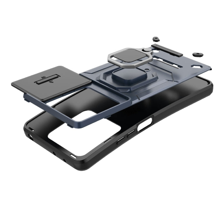 For Xiaomi Redmi Note 13 Pro 5G Sliding Camshield TPU + PC Shockproof Phone Case with Holder(Black) - Xiaomi Cases by PMC TechLife | Online Shopping South Africa | PMC TechLife | Buy Now Pay Later Mobicred