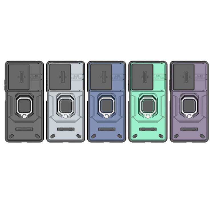 For Xiaomi Redmi Note 13R Pro 5G Sliding Camshield TPU + PC Shockproof Phone Case with Holder(Black) - Xiaomi Cases by PMC TechLife | Online Shopping South Africa | PMC TechLife | Buy Now Pay Later Mobicred
