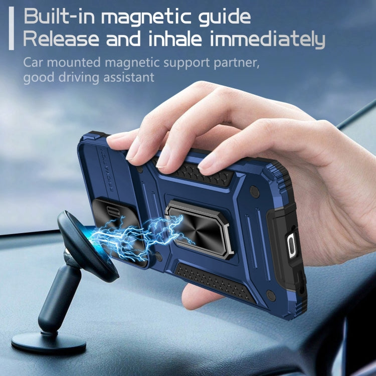 For Redmi Note 12 Pro Global Camshield Robot TPU Hybrid PC Phone Case(Blue) - Note 12 Pro Cases by PMC TechLife | Online Shopping South Africa | PMC TechLife