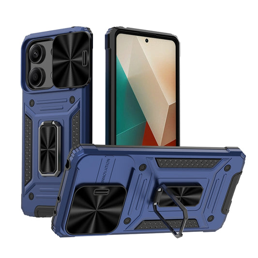 For Xiaomi Redmi Note 13 5G Camshield Robot TPU Hybrid PC Phone Case(Blue) - Note 13 Cases by PMC Jewellery | Online Shopping South Africa | PMC Jewellery | Buy Now Pay Later Mobicred