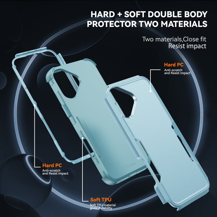 For iPhone 16 Plus Commuter Shockproof TPU + PC Phone Case(Grey Green) - iPhone 16 Plus Cases by PMC TechLife | Online Shopping South Africa | PMC TechLife | Buy Now Pay Later Mobicred