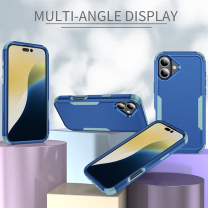 For iPhone 16 Commuter Shockproof TPU + PC Phone Case(Royal Blue+Grey Green) - iPhone 16 Cases by PMC Jewellery | Online Shopping South Africa | PMC Jewellery | Buy Now Pay Later Mobicred