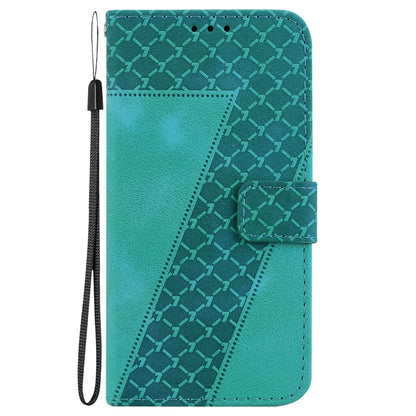 For OPPO A60 4G 7-shaped Embossed Leather Phone Case(Green) - OPPO Cases by PMC Jewellery | Online Shopping South Africa | PMC Jewellery | Buy Now Pay Later Mobicred