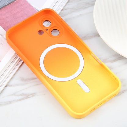 For iPhone 16 Liquid TPU Silicone Gradient MagSafe Phone Case(Orange Yellow) - iPhone 16 Cases by PMC Jewellery | Online Shopping South Africa | PMC Jewellery | Buy Now Pay Later Mobicred