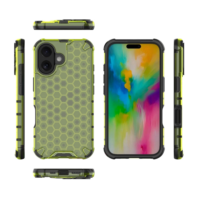 For iPhone 16 Honeycomb Shockproof Phone Case(Green) - iPhone 16 Cases by PMC TechLife | Online Shopping South Africa | PMC TechLife | Buy Now Pay Later Mobicred