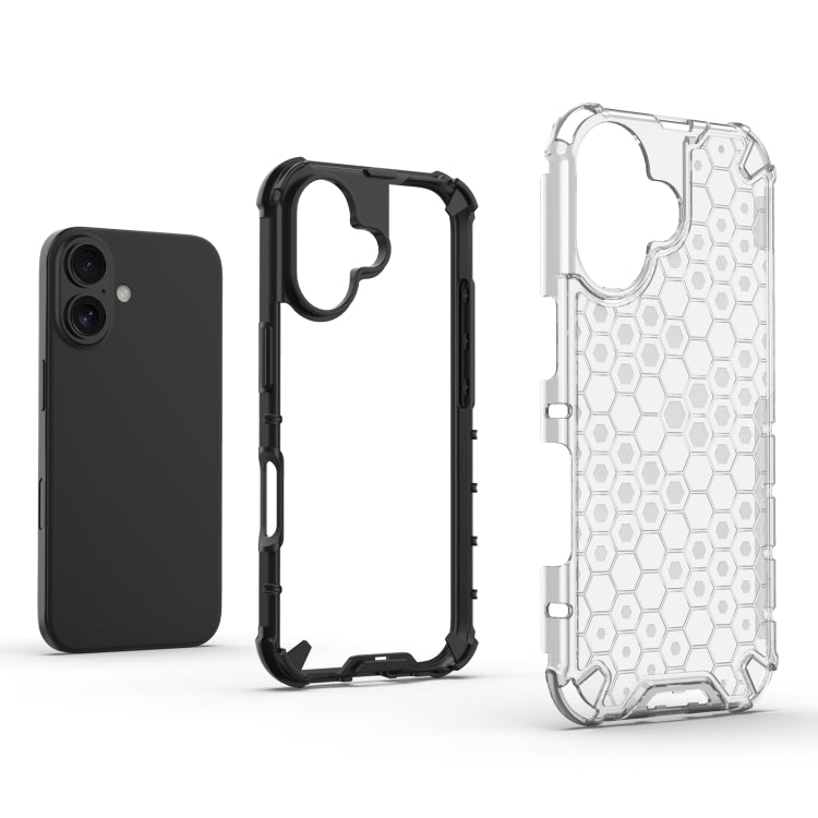 For iPhone 16 Honeycomb Shockproof Phone Case(Red) - iPhone 16 Cases by PMC TechLife | Online Shopping South Africa | PMC TechLife | Buy Now Pay Later Mobicred