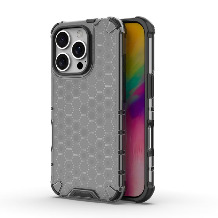 For iPhone 16 Pro Honeycomb Shockproof Phone Case(Black) - free shipping - PMC TechLife - Order now!