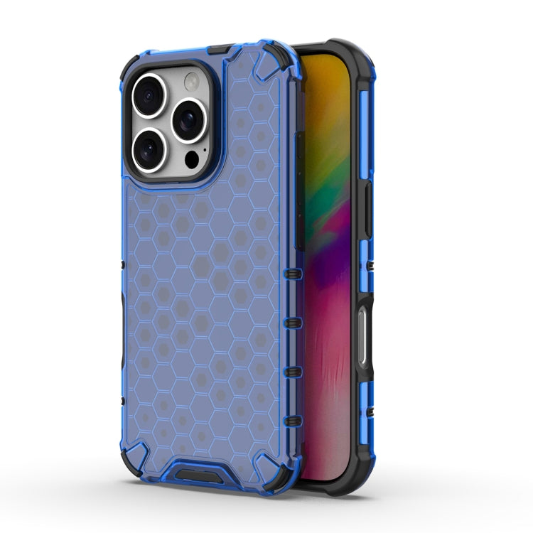 For iPhone 16 Pro Honeycomb Shockproof Phone Case(Blue) - iPhone 16 Pro Cases by PMC TechLife | Online Shopping South Africa | PMC TechLife | Buy Now Pay Later Mobicred