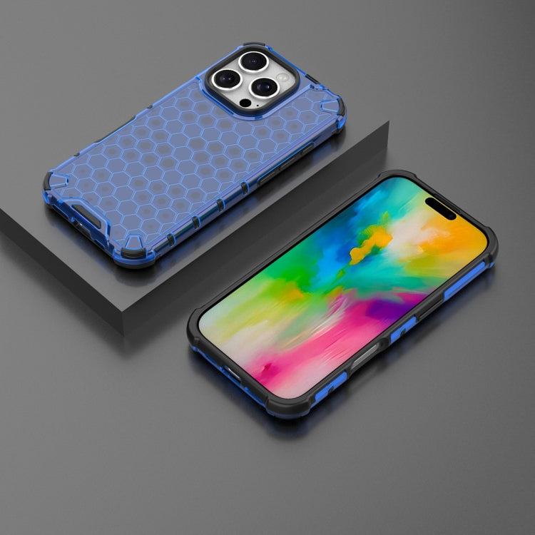 For iPhone 16 Pro Honeycomb Shockproof Phone Case(Blue) - iPhone 16 Pro Cases by PMC TechLife | Online Shopping South Africa | PMC TechLife | Buy Now Pay Later Mobicred