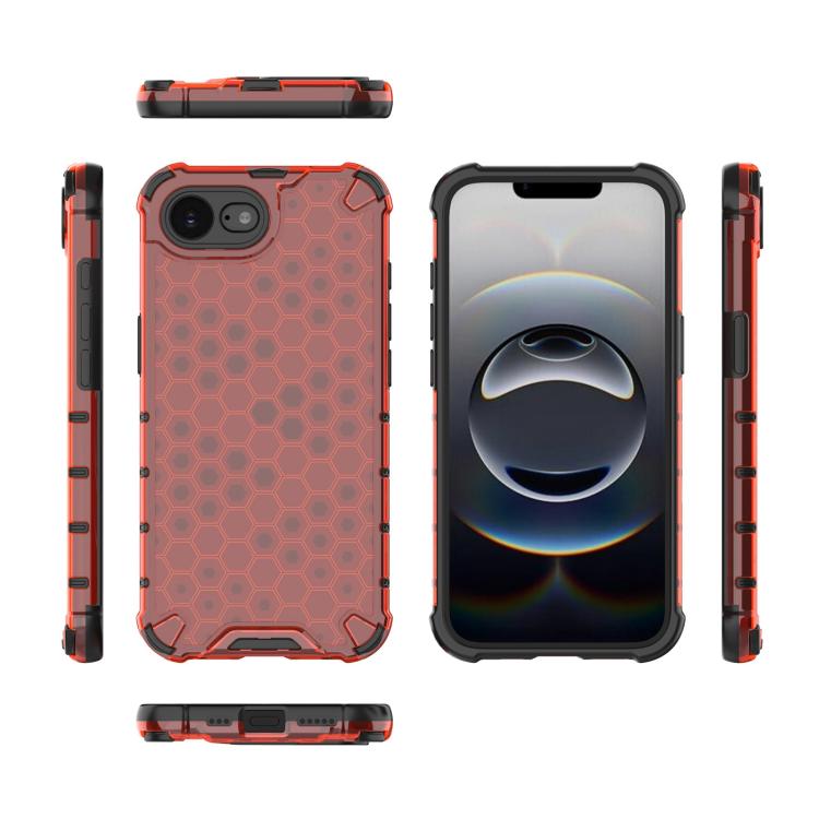 For iPhone 16e Honeycomb Shockproof Phone Case(Red) - iPhone 16e Cases by PMC TechLife | Online Shopping South Africa | PMC TechLife | Buy Now Pay Later Mobicred