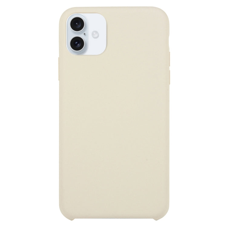 For iPhone 16 Solid Silicone Phone Case(Beige) - iPhone 16 Cases by PMC TechLife | Online Shopping South Africa | PMC TechLife | Buy Now Pay Later Mobicred