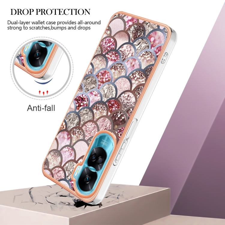 For Honor 90 Lite 5G Electroplating IMD TPU Phone Case(Pink Scales) - Honor Cases by PMC TechLife | Online Shopping South Africa | PMC TechLife | Buy Now Pay Later Mobicred