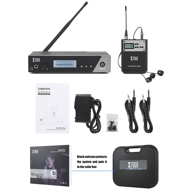 XTUGA  IEM1100 Professional Wireless In Ear Monitor System 4 BodyPacks(UK Plug) - Microphone by XTUGA | Online Shopping South Africa | PMC Jewellery | Buy Now Pay Later Mobicred