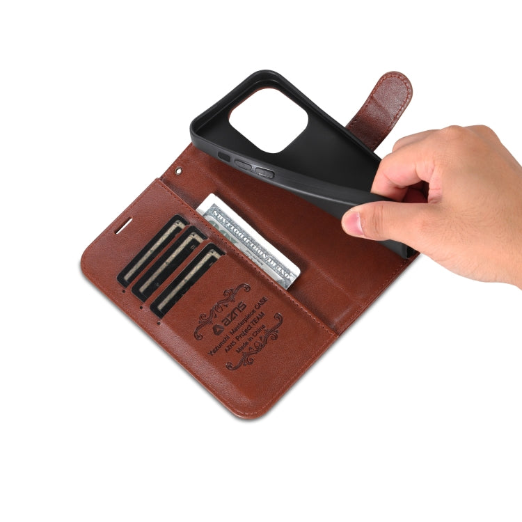 For iPhone 16 Pro AZNS Sheepskin Texture Flip Leather Phone Case(Brown) - iPhone 16 Pro Cases by AZNS | Online Shopping South Africa | PMC TechLife | Buy Now Pay Later Mobicred