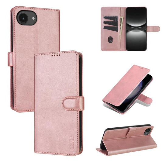 For iPhone 16e AZNS Skin Feel Calf Texture Flip Leather Phone Case(Rose Gold) - iPhone 16e Cases by AZNS | Online Shopping South Africa | PMC Jewellery | Buy Now Pay Later Mobicred