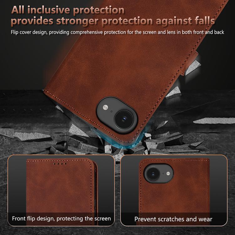 For iPhone 16e AZNS Skin Feel Calf Texture Flip Leather Phone Case(Black) - iPhone 16e Cases by AZNS | Online Shopping South Africa | PMC TechLife | Buy Now Pay Later Mobicred