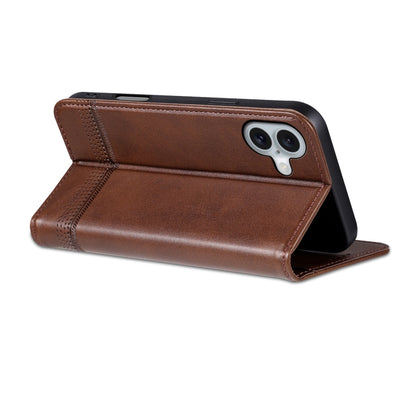 For iPhone 16 Plus AZNS Magnetic Calf Texture Flip Leather Phone Case(Dark Brown) - iPhone 16 Plus Cases by AZNS | Online Shopping South Africa | PMC Jewellery | Buy Now Pay Later Mobicred