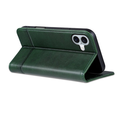 For iPhone 16 Plus AZNS Magnetic Calf Texture Flip Leather Phone Case(Dark Green) - iPhone 16 Plus Cases by AZNS | Online Shopping South Africa | PMC Jewellery | Buy Now Pay Later Mobicred