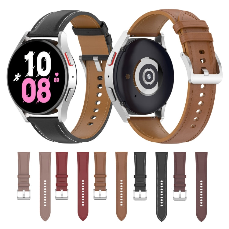 For Samsung Galaxy Watch 6 / 6 Classic Leather Replacement Watch Band(Dark Pink) - free shipping - PMc TechLife - Order now!