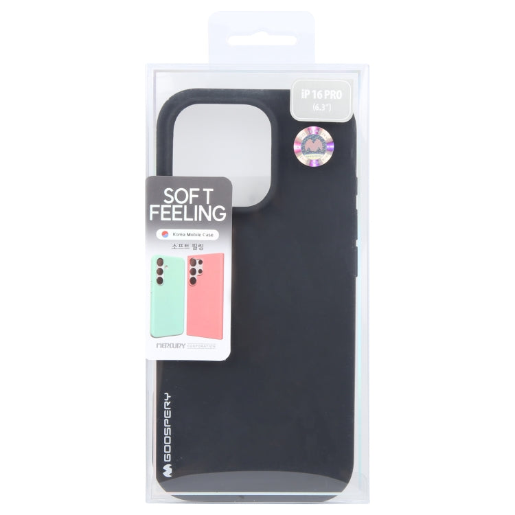 For iPhone 16 Pro GOOSPERY SOFT FEELING Liquid TPU Soft Phone Case(Black) - iPhone 16 Pro Cases by GOOSPERY | Online Shopping South Africa | PMC Jewellery | Buy Now Pay Later Mobicred