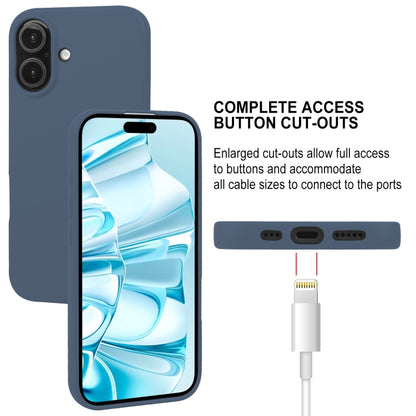 For iPhone 16 Plus GOOSPERY SOFT FEELING Liquid TPU Soft Phone Case(Dark Blue) - iPhone 16 Plus Cases by GOOSPERY | Online Shopping South Africa | PMC Jewellery | Buy Now Pay Later Mobicred