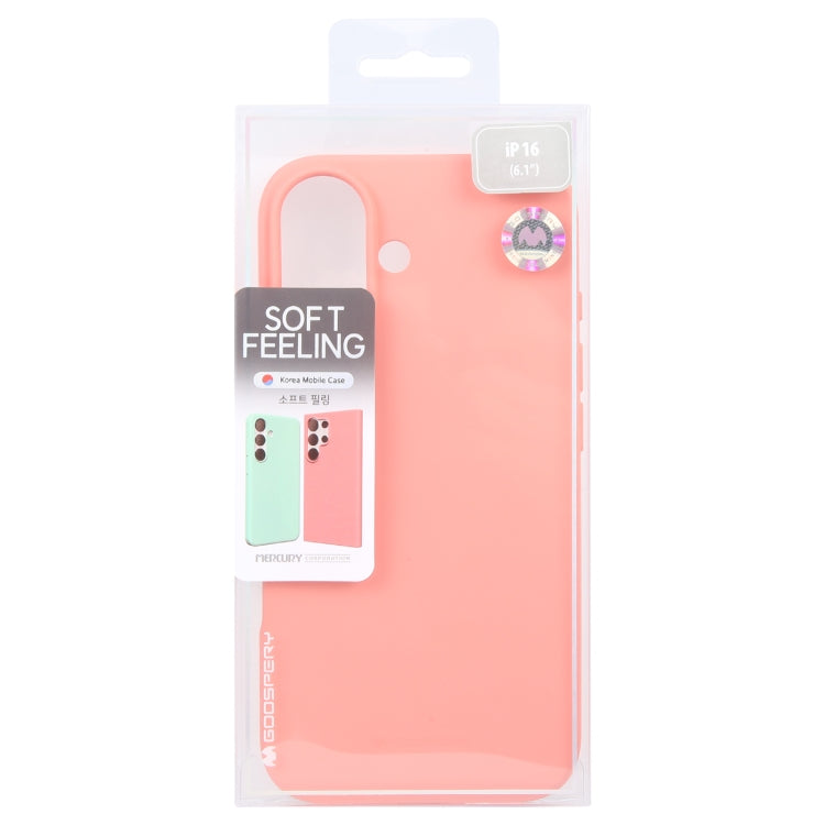 For iPhone 16 GOOSPERY SOFT FEELING Liquid TPU Soft Phone Case(Pink) - iPhone 16 Cases by GOOSPERY | Online Shopping South Africa | PMC Jewellery | Buy Now Pay Later Mobicred