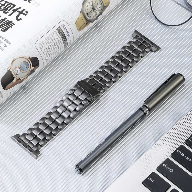 For Apple Watch SE 2022 44mm Five Beads Titanium Steel Watch Band(Grey) - Watch Bands by PMC TechLife | Online Shopping South Africa | PMC TechLife