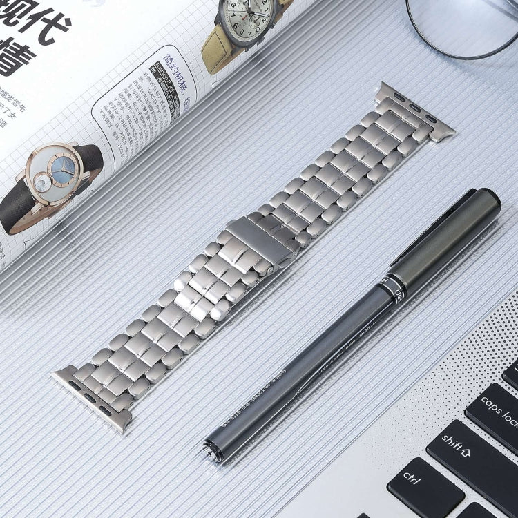 For Apple Watch Series 7 41mm Five Beads Titanium Steel Watch Band(Silver) - Watch Bands by PMC TechLife | Online Shopping South Africa | PMC TechLife