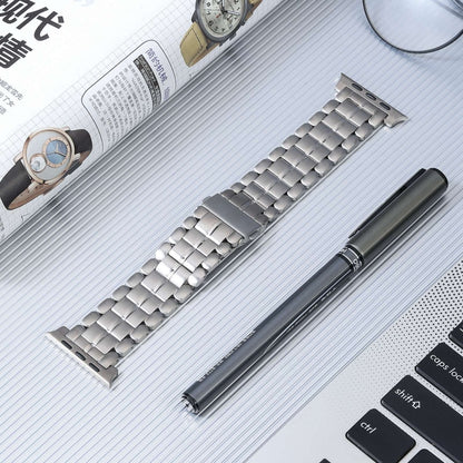 For Apple Watch Series 2 38mm Five Beads Titanium Steel Watch Band(Silver) - Watch Bands by PMC Jewellery | Online Shopping South Africa | PMC Jewellery