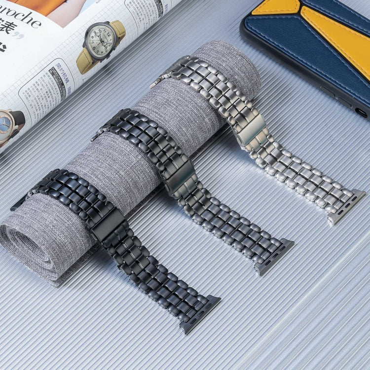 For Apple Watch Series 3 42mm Five Beads Titanium Steel Watch Band(Grey) - Watch Bands by PMC TechLife | Online Shopping South Africa | PMC TechLife