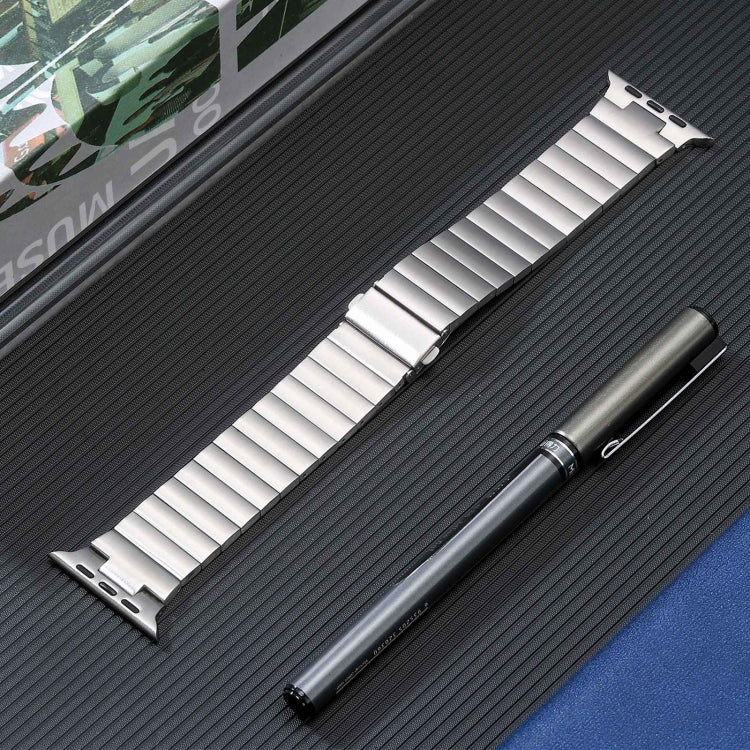 For Apple Watch 38mm Flat Buckle Stainless Steel Watch Band(Silver) - free shipping - PMC TechLife - Order now!