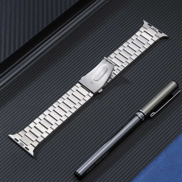 For Apple Watch 38mm Flat Buckle Stainless Steel Watch Band(Silver) - free shipping - PMC TechLife - Order now!
