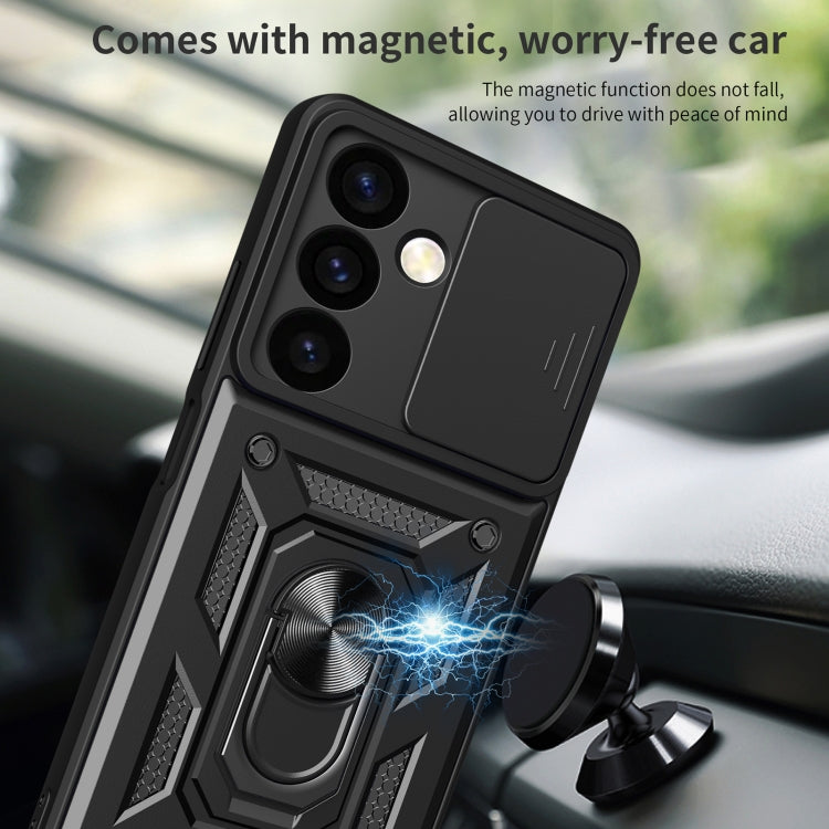 For Samsung Galaxy S24 5G Sliding Camera Cover Design TPU+PC Phone Case(Gold) - Galaxy S24 5G Cases by PMC TechLife | Online Shopping South Africa | PMC TechLife