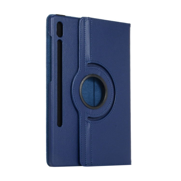 For Samsung Galaxy Tab S9+ / Tab S10+ 360 Degrees Rotation Holder Litchi Texture Leather Tablet Case(Blue) - Galaxy Tab S9+ Cases by PMC Jewellery | Online Shopping South Africa | PMC Jewellery | Buy Now Pay Later Mobicred