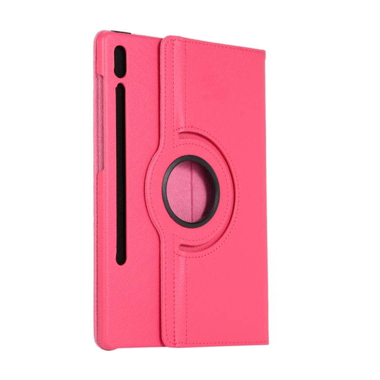 For Samsung Galaxy Tab S9+ / Tab S10+ 360 Degrees Rotation Holder Litchi Texture Leather Tablet Case(Rose Red) - Galaxy Tab S9+ Cases by PMC Jewellery | Online Shopping South Africa | PMC Jewellery | Buy Now Pay Later Mobicred