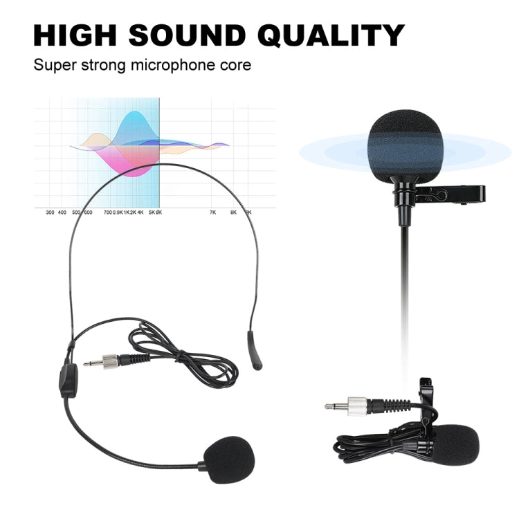 XTUGA A140-B Wireless Microphone System 4 BodyPack Headset Lavalier Microphone(AU Plug) - Microphone by XTUGA | Online Shopping South Africa | PMC Jewellery | Buy Now Pay Later Mobicred