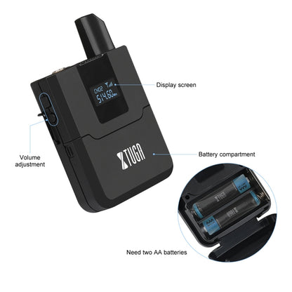 XTUGA A140-B Wireless Microphone System 4 BodyPack Headset Lavalier Microphone(AU Plug) - Microphone by XTUGA | Online Shopping South Africa | PMC Jewellery | Buy Now Pay Later Mobicred