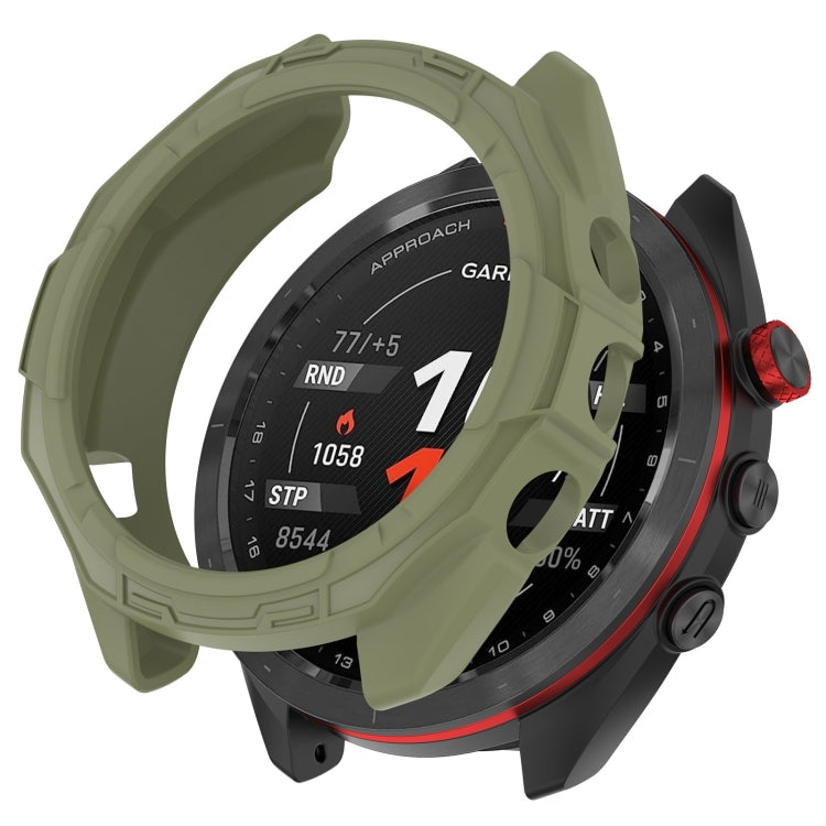 For Garmin Approach S70 47mm Armor Hollow Watch Protective Case(Green) - Watch Cases by PMC TechLife | Online Shopping South Africa | PMC TechLife | Buy Now Pay Later Mobicred