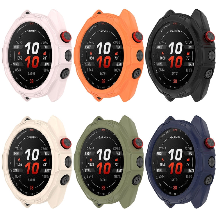 For Garmin Approach S70 42mm Armor Hollow Watch Protective Case(Orange) - Watch Cases by PMC TechLife | Online Shopping South Africa | PMC TechLife