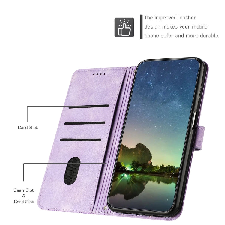 For Motorola Edge 2024 Dream Triangle Leather Phone Case with Lanyard(Purple) - Motorola Cases by PMC Jewellery | Online Shopping South Africa | PMC Jewellery | Buy Now Pay Later Mobicred