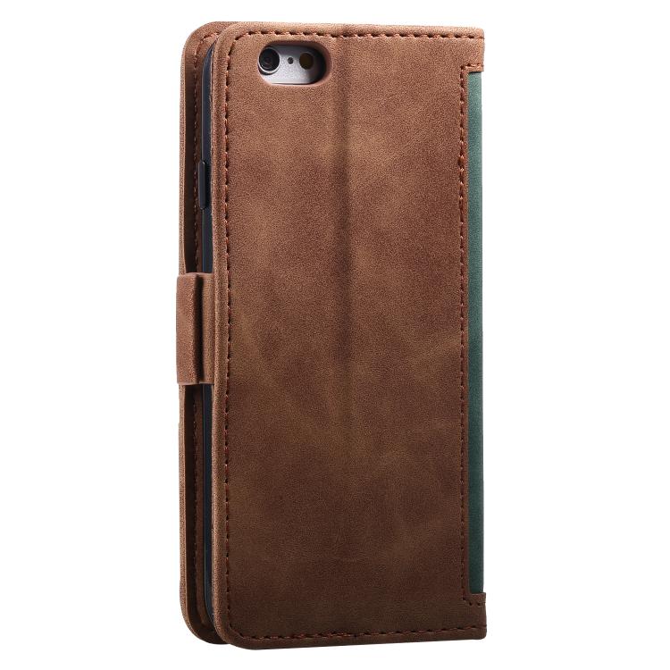 For iPhone 16e Retro Splicing Horizontal Flip Leather Phone Case(Green) - iPhone 16e Cases by PMC TechLife | Online Shopping South Africa | PMC TechLife | Buy Now Pay Later Mobicred