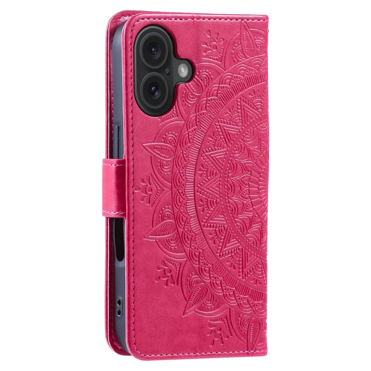 For iPhone 16 Plus Totem Flower Embossed Leather Phone Case(Red) - iPhone 16 Plus Cases by PMC TechLife | Online Shopping South Africa | PMC TechLife | Buy Now Pay Later Mobicred