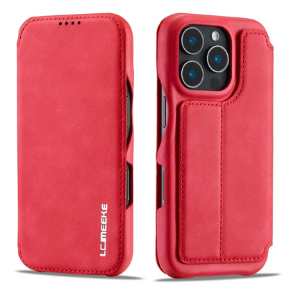 For iPhone 16 Pro Max LC.IMEEKE Hon Ancient Series Flip Leather Phone Case(Red) - iPhone 16 Pro Max Cases by LC.IMEEKE | Online Shopping South Africa | PMC Jewellery | Buy Now Pay Later Mobicred