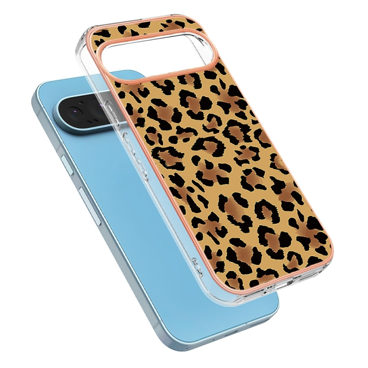 For Google Pixel 9 / 9 Pro Electroplating Dual-side IMD Phone Case(Leopard Print) - Google Cases by PMC TechLife | Online Shopping South Africa | PMC TechLife | Buy Now Pay Later Mobicred
