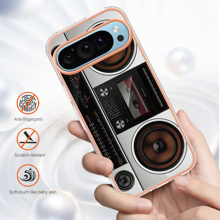 For Google Pixel 9 / 9 Pro Electroplating Dual-side IMD Phone Case(Retro Radio) - Google Cases by PMC Jewellery | Online Shopping South Africa | PMC Jewellery | Buy Now Pay Later Mobicred