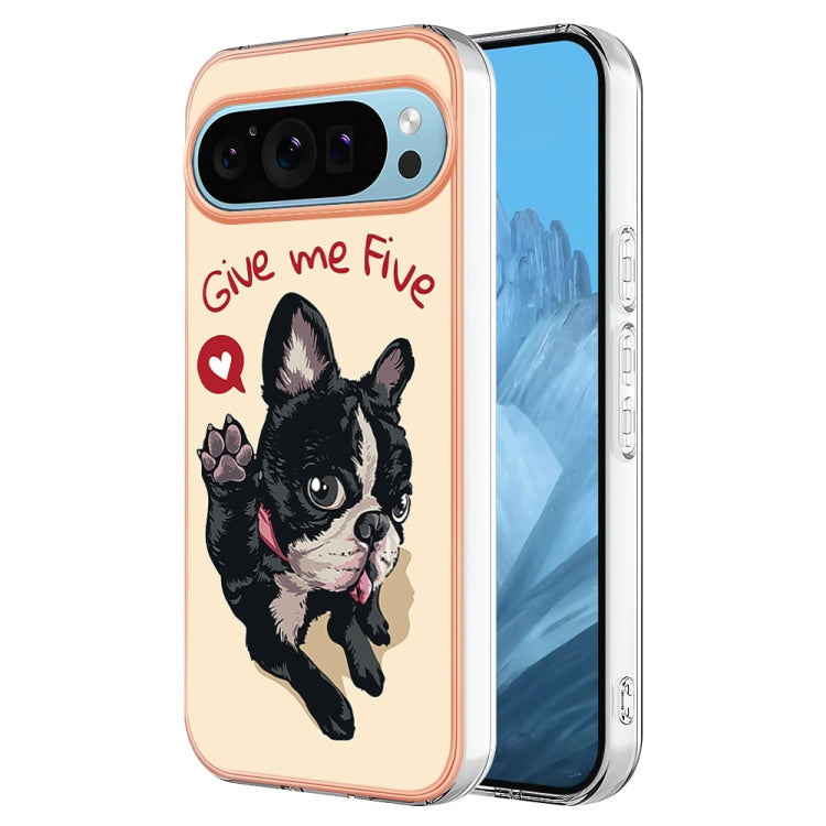 For Google Pixel 9 / 9 Pro Electroplating Dual-side IMD Phone Case(Lucky Dog) - Google Cases by PMC TechLife | Online Shopping South Africa | PMC TechLife | Buy Now Pay Later Mobicred