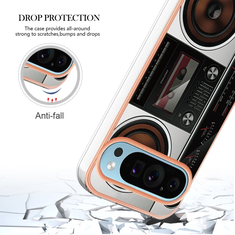 For Google Pixel 9 Pro XL Electroplating Dual-side IMD Phone Case(Retro Radio) - Google Cases by PMC TechLife | Online Shopping South Africa | PMC TechLife | Buy Now Pay Later Mobicred